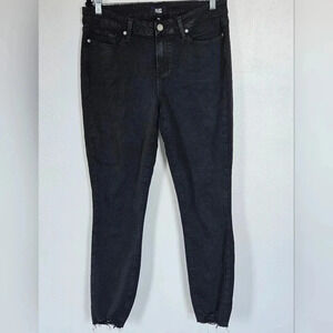 NWOT Paige verdugo ankle jeans raw hem with distressed ankle black size 31
